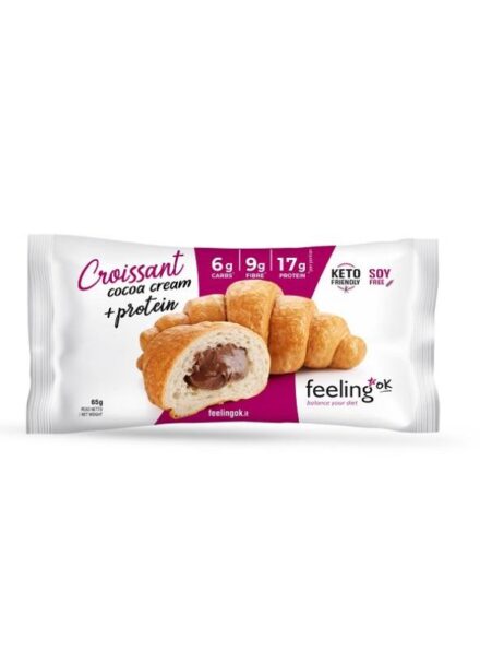 πρωτεϊνικό κρουασάν γεμιστό με σοκολάτα χωρίς υδατάνθρακες FeelingOk 65g
