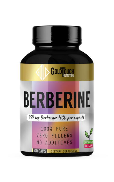 Berberine HCL (650mg/cap) No fillers -60caps-Gold Touch Nutrition